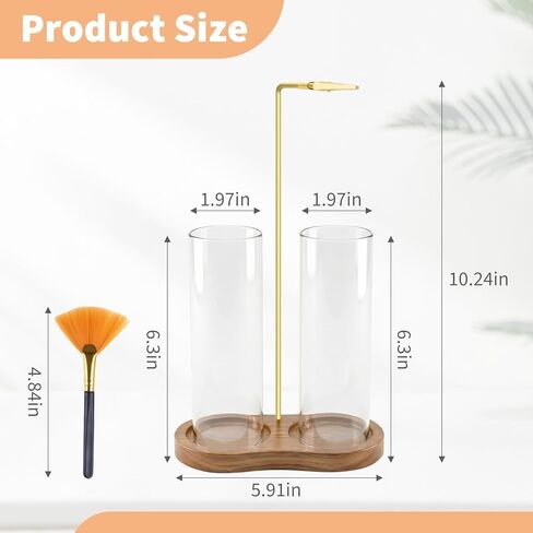 Glass Incense Holder, 2 in 1 Incense Burner Holder with Storage, Hanging Upside Down Incense Sticks Holder with Glass Ash Catcher for Meditation Yoga Spa Room Decor in Saudi Arabia