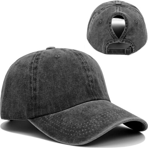 Women Washed Baseball Cap Vintage Blank Hat with Ponytail Hole in Saudi Arabia