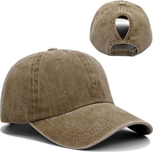 Women Washed Baseball Cap Vintage Blank Hat with Ponytail Hole in Saudi Arabia