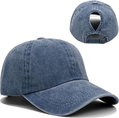 Women Washed Baseball Cap Vintage Blank Hat with Ponytail Hole in Saudi Arabia
