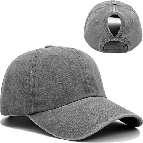 Women Washed Baseball Cap Vintage Blank Hat with Ponytail Hole in Saudi Arabia