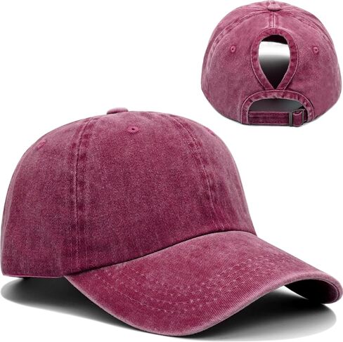 Women Washed Baseball Cap Vintage Blank Hat with Ponytail Hole in Saudi Arabia
