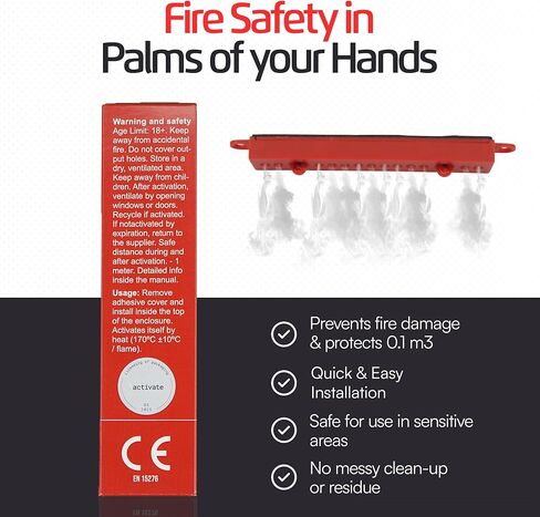 Small Automatic Fire Extinguisher – Non-Toxic, Compact & Maintenance-Free Household Fire Protection for Electric Boxes, Solar Generators, Vehicles, Lithium Batteries, Ship Cabins. in Kuwait