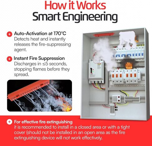 Small Automatic Fire Extinguisher – Non-Toxic, Compact & Maintenance-Free Household Fire Protection for Electric Boxes, Solar Generators, Vehicles, Lithium Batteries, Ship Cabins. in Kuwait