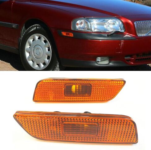 Pair For Volvo S80 Front Bumper Reflector Side Maker Light Amber Side Marker Light Assembly 1999 2000 2001 2002 2003 2004 2005 2006 9188263,9188264 in Kuwait