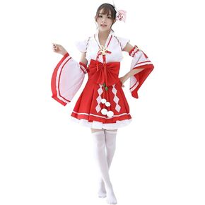 HongH Women's Peacock Print Kimono Dress Japanese Short Lolita Geisha Costume Uniform Halloween Outfit in Kuwait