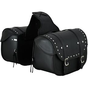 Vance Touring Elite Studded Motorcycle Saddlebags 30L PVC Water-Resistant Compatible with Sportster Dyna Softail Touring Models Vstar Shadow Wide Glide (Touring Elite, Studded) in Kuwait