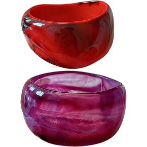 Acrylic Chunky Bangle Bracelets for Women, Irregular Acrylic Resin Bangle Geometric Cuff Wide Statement Jewelry Set in Kuwait