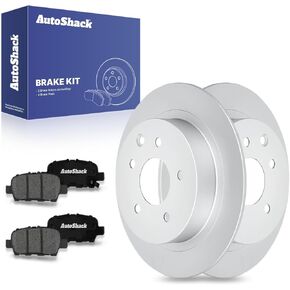 AutoShack Rear Solid Brake Rotors + Ceramic Pads 6-PC Brake Kit Replacement for 2009-2023 Nissan Altima 2013-2019 Nissan Sentra 11.48" (291.6 mm) in Kuwait