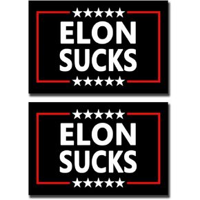 2 Pack Elon Sucks Fuck Anti Elon Musk was Crazy Car Magnet Auto Truck Fridge Magnetic Decal Bumper Magnet in Kuwait