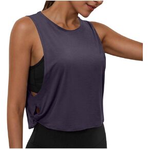 Workout Tops for Women Cropped Yoga Running Tank Top Sleeveless Athletic Shirts Loose Fit Gym Clothes Pilates Outfit in Kuwait