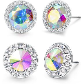 2 أزواج حجر الراين الرقص المنافسة الأقراط هيبوالرجينيك الفضة الاسترليني بوست، هالة كريستال ترصيع لمرحلة الرقص أداء الأوبرا الزفاف الزفاف in Kuwait