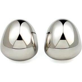 S925 Sterling Silver Think Dome Earring, Small Chunky Silver Earrings for Women, Hypoallergenic Silver Teardrop Earrings for Everday Wear in Saudi Arabia