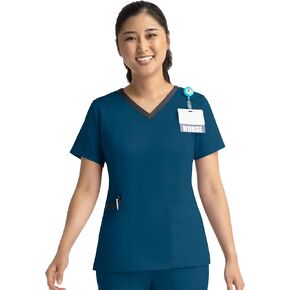 Maevn Matrix Women’s Contrast Double V-Neck Top in Kuwait