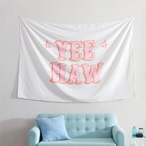 نمط الحياة الحضرية Yeehaw نسيج الجدار الغربي - ملصق قماش معلق كبير مقاس 60 بوصة × 80 بوصة - تصميم ممتع لموضوع رعاة البقر لغرفة النوم، أو غرفة النوم، أو ديكور غرفة اللعب in Kuwait