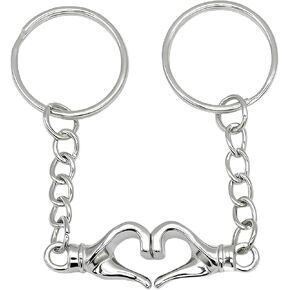 2Pcs Hand Heart Gesture Car Key Chain Ring Charm Couple Valentines Matching Keychain Pendant For Boyfriend Girlfriend Wife Husband Best Friend in Saudi Arabia
