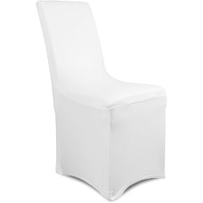 10 عبوات من أغطية الكراسي القابلة للتمدد باللون الأبيض، أغطية كراسي الطعام المصنوعة من الألياف اللدنة، أغطية قابلة لإعادة الاستخدام مقاومة للتجاعيد لحفلات الزفاف والحفلات والولائم والمناسبات in Kuwait