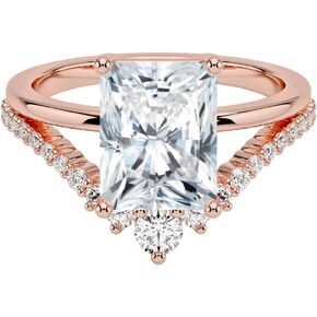 1-5 قيراط مويسانيتي خاتم الخطوبة عديم اللون VVS1 10K 14K 18K الصلبة الذهب و 925 فضة سبليت شانك مويسانيتي الدائري هدية عيد الميلاد للنساء in Kuwait