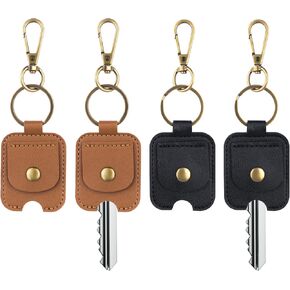 4 Pack Leather Car Key Cover Protector, Pu Leather Broken Key Sleeve Holder Loop Replacement, Universal Fit for Car House Office in Saudi Arabia