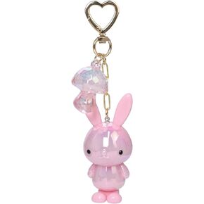 SIGZKK لطيف Kawaii الوردي الأرنب المفاتيح مع سحر الفطر، سحر محفظة أرنب صغير، حقيبة الظهر ملحق ديكور هدية للنساء in Kuwait