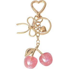 Snycler لطيف الفراولة الكرز حقيبة سلسلة مفاتيح سحر القلب زهرة ديزي سلسلة مفاتيح اكسسوارات ديكور للنساء محفظة هدية in Kuwait