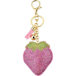 Bling Cherry Keychain for Women Sparkly Rhinestone Cherry Bag Charm for Purse Car Keys Backpacks Handbags in Kuwait
