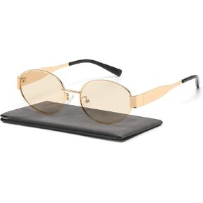Retro Oval Sunglasses for Women Men, Sun Glasses Classic Metal Frame Polarized UV400 Protection in Saudi Arabia