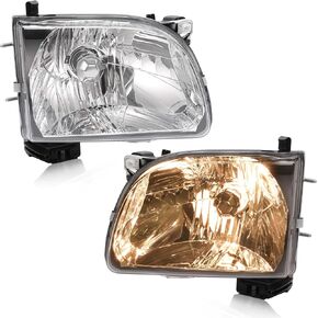 HECASA Pair Headlights w/Bulbs Compatible with 2001-2004 Toyota Tacoma Halogen Headlamp Front Light Clear Lens Black Housing Replacement for 8111004110 8115004110 TO2503136 TO2502136 Left&Right Side in Kuwait