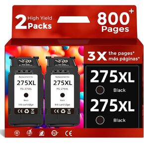 خرطوشة حبر سوداء متوافقة 275XL بديلة لطابعات Canon PG 275 XL PG275 (عبوة من قطعتين) تعمل مع طابعات Canon PIXMA TS3722 TR4720 TR4722 TR4700 TS3522 TS3700 TS3720 TS3520 TS3500 TR4723 TR4725 in Kuwait