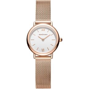 ساعات ذهبية وردية للنساء مع سوار صغير من الفولاذ المقاوم للصدأ، يدين صغيرتين، هيكل مستطيل بمينا روماني، مقاومة للماء، تتضمن أداة تعديل in Kuwait