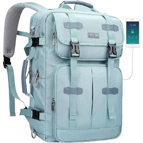 حقيبة ظهر للسفر من PIJUSHI للنساء قابلة للتحويل وحقيبة ظهر للأمتعة معتمدة من الطيران تناسب كمبيوتر محمول مقاس 16 بوصة (PE053 أزرق مخضر) in Kuwait