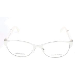 Jimmy Choo Metal Rectangular Eyeglasses 53 017W Matte Whpd Glitter in Saudi Arabia