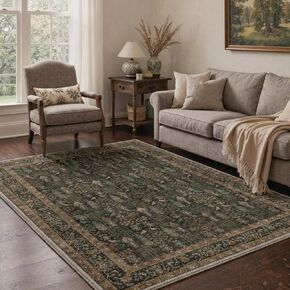 GENIMO 2x6 Runner Rug Floral Print Pattern with Non Slip Backing Low Pile Lightweight Machine Washable for Hallway Kitchen Laundry Room Bedroom Bathroom, Rose in Kuwait