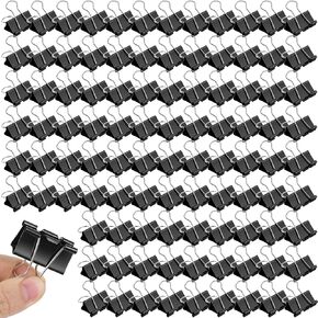 300 قطعة من مشابك الورق المتوسطة، 1.25 بوصة، مشابك ورقية سوداء للوازم المكتبية، مشابك ورقية للمعلمين، مستلزمات الأعمال الورقية المنزلية in Kuwait
