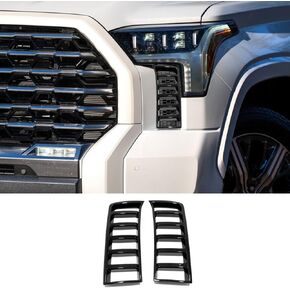 Car Accessories Headlight Lamp Bottom Intake Grille Frame Cover Trims Compatible with Toyota Tundra 2025 2024 2023 2022 (Black) 2PCS ABS in Kuwait