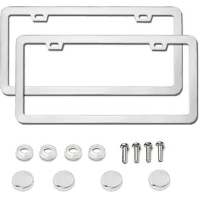 إطار لوحة ترخيص للنساء 2 حزمة حامل لوحة ترخيص السيارة إطار لوحة أرقام معدنية إطار علامة السيارة (أحمر) in Kuwait