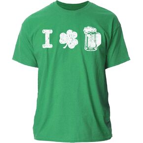 Mens St Patrick's Day T-Shirt Shamrock Flag Tees Lucky Beer Tops Size M L XL XXL 3XL in Kuwait