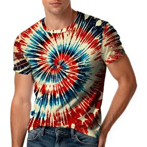 تي شيرت رجالي بأكمام قصيرة وياقة دائرية وأكمام قصيرة من Tie Dye in Kuwait