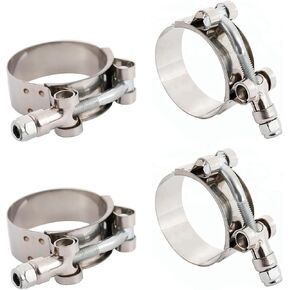 4 قطع 2 بوصة من مشابك خرطوم T-Bolt، مشبك خرطوم من الفولاذ المقاوم للصدأ 304 مع نطاق معرف 57 مم - 65 مم، مشبك أنابيب مبرد داخلي عالي التحمل قابل للتعديل، نطاق عمل لخراطيم 2 بوصة in Kuwait
