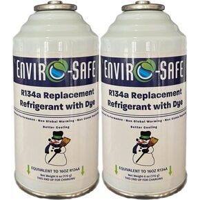 ENVIRO-SAFE R134a Refrigerant Replacement | 2 Cans (6oz) with Piercing Valve for AC Recharging in Kuwait