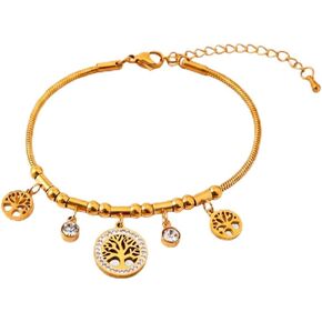 KROSS KULTURE 18K Gold Plated Chains Luxe Bracelets Adjustable Charm Waterproof & Hypoallergic Jewelry Gift for Women in Saudi Arabia