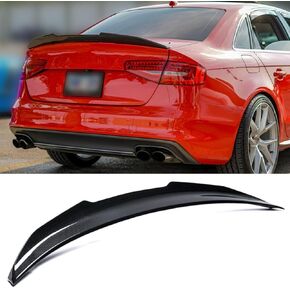 Rear Spoiler Compatible with Audi A4 B8.5 2013-2016, Carbon Fiber Pattern PSM Style Trunk Exterior High Kick Tail Deck Lid Wing Lip Splitter Fit for 2013 2014 2015 2016 in Kuwait