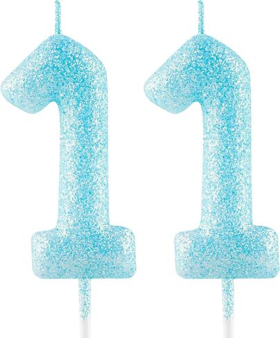شمعة عيد الميلاد العاشر باللون الأزرق اللامع رقم 10 شموع مضيئة لتزيين الكيك، شمعة عيد ميلاد سعيد للفتيات والأولاد والنساء واحتفالات الذكرى السنوية ومستلزمات الحفلات in Kuwait