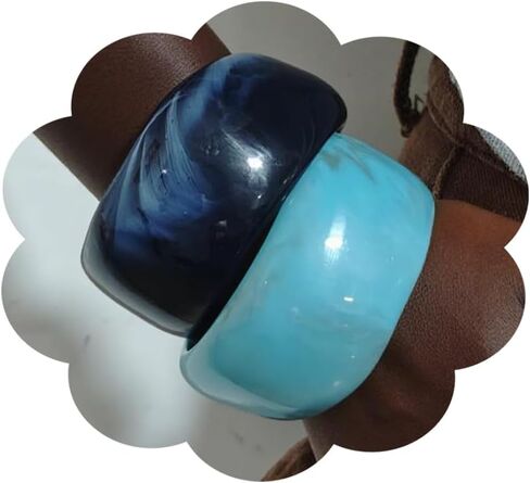 Acrylic Chunky Bangle Bracelets for Women, Irregular Acrylic Resin Bangle Geometric Cuff Wide Statement Jewelry Set in Kuwait