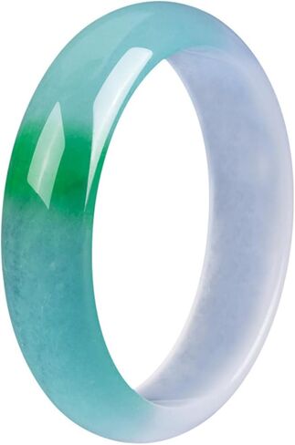 Ice Quartz Jadeite Bracelet for Women Bangle, Ink-Splashed Green Flower Design, Ethnic Style, Suitable for a Sister's Gift in Saudi Arabia