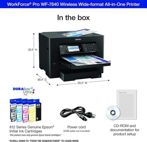 Epson WorkForce Pro WF-7840 Wireless All-in-One Wide-format Printer (Renewed) in Kuwait