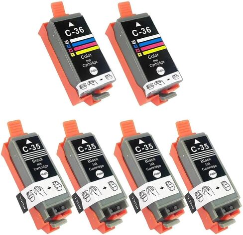 PGI-35 CLI-36 Ink Cartridges Compatible with Canon PIXMA TR150 TR152 TR160 IP110 IP100 Mini260 Mini320 Printers. (4 Black, 2 Color) in Saudi Arabia