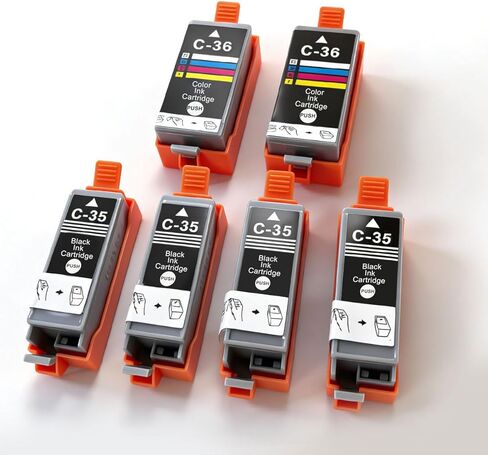 PGI-35 CLI-36 Ink Cartridges Compatible with Canon PIXMA TR150 TR152 TR160 IP110 IP100 Mini260 Mini320 Printers. (4 Black, 2 Color) in Saudi Arabia