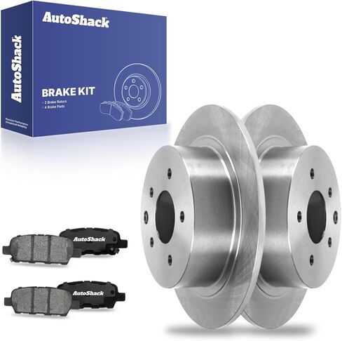 AutoShack Rear Solid Brake Rotors + Ceramic Pads 6-PC Brake Kit Replacement for 2009-2023 Nissan Altima 2013-2019 Nissan Sentra 11.48" (291.6 mm) in Saudi Arabia