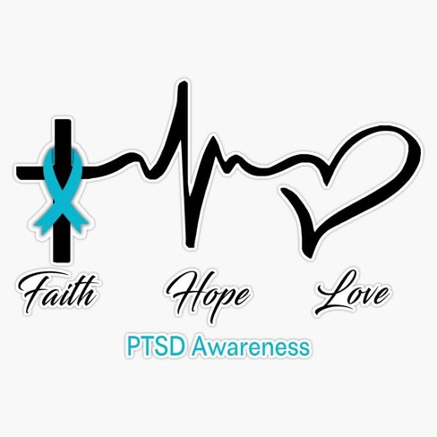 Magnet Faith Hope Love PTSD Awareness Magnetic Vinyl Sticker 5" in Saudi Arabia